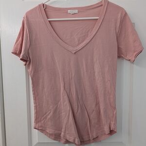 Z Supply Soft Pink V-Neck Short Sleeve Tee